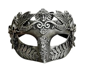 BEYOND Venetian Greek Roman Warrior Egyptian Style MEN masquerade mask (SILVER) - Picture 1 of 4
