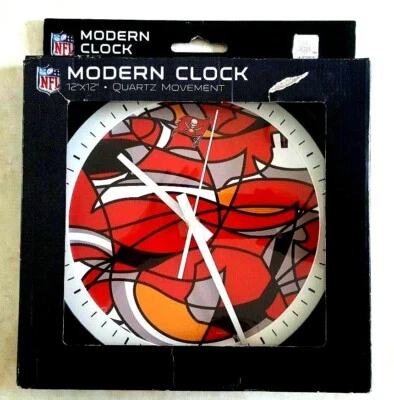 Tampa Bay Buccaneers Clock Modern Art Design 12 Inch Wall Office Den Man Cave   - Image 1 of 2