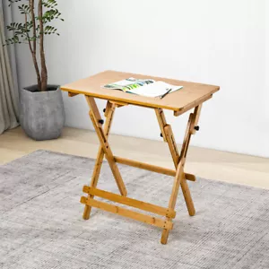 Space Saving Folding Dining Table Bamboo Computer Study Table Side Table Desk - Picture 1 of 20