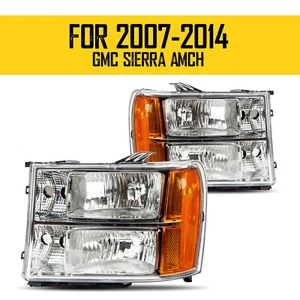 KAC Headlight Assembly For 2007-2014 GMC Sierra 2000-2006 Yukon DOT&SAE Approved - Picture 1 of 12
