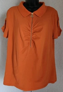 Michael Kors Womens Shirt Top Blouse Size XL Orange - Picture 1 of 24