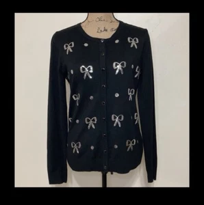 NWT Black Long Sleeve Cardigan with Sequins - Picture 1 of 5