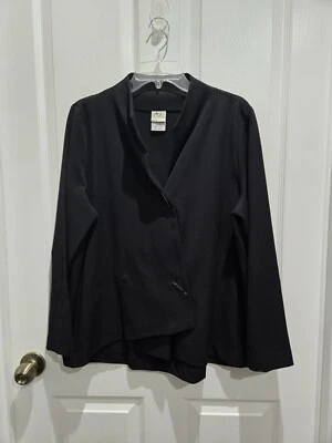 Norm Thompson Jacket shirt Women's Petite Medium black — 第 1/4 张图片