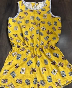 Matilda Jane Wish You Were Here Snapshots of You Romper Girls Size 14 Yellow - Picture 1 of 5