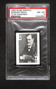 1969 Globe Imports #N/A Sigmund Freud 10 of Diamonds PSA 8 NMMT