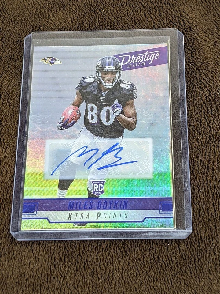 2019 PRESTIGE XTRA POINTS ROOKIE AUTO MILES BOYKIN RAVENS - Image 1 of 1