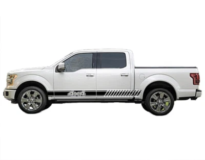 2 PCS Graphics Side Skirt Stripe Car Sticker For Ford Raptor F-150 Toyota Tundra Foto 1 de 4
