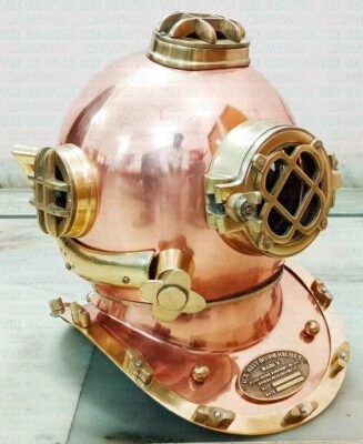 Casco de buceo de latón cobre de 18" de la Marina de los Estados Unidos modelo pesado Mark V casco de buceo Foto 1 de 4