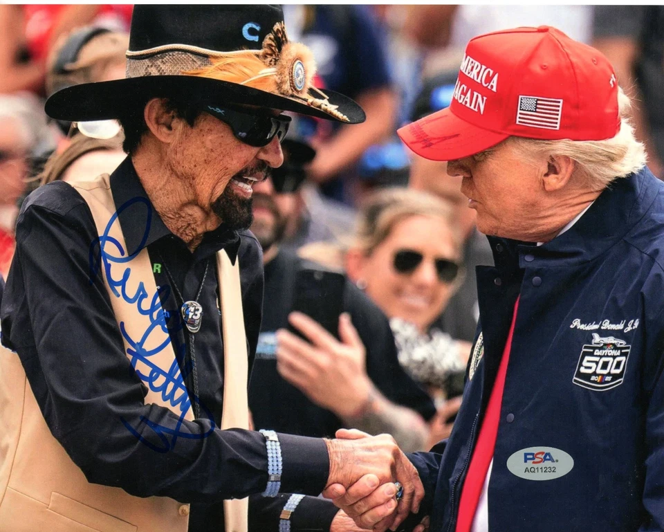 Foto firmada por Richard Petty con Donald Trump 8x10 PSA ADN autógrafo auténtico *32 Foto 1 de 1