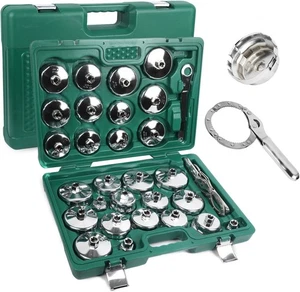 31 PCS Oil Filter Socket Cup Type Set & Adjustable Cap Wrench Removal Set - Picture 1 of 6