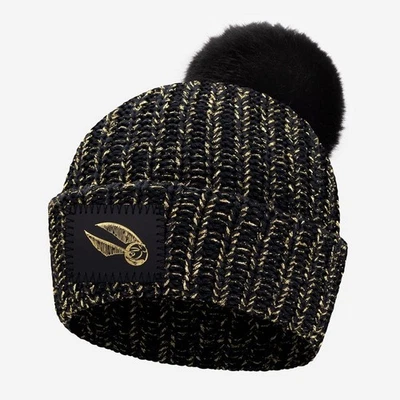 Love Your Melon Harry Potter Snitch Black Metallic Gold Pom Beanie  - Image 1 of 4