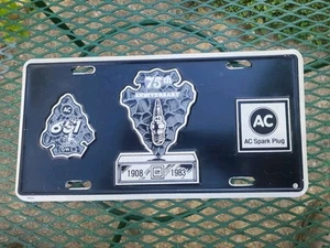 Vintage GM AC Spark Plug 75th Anniversary License Plate 1983 New. Never Used.  - Picture 1 of 2