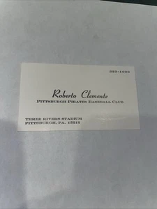 Roberto Clemente Pittsburgh Pirates Business Card Vintage Three Rivers Stadium  - Picture 1 of 2
