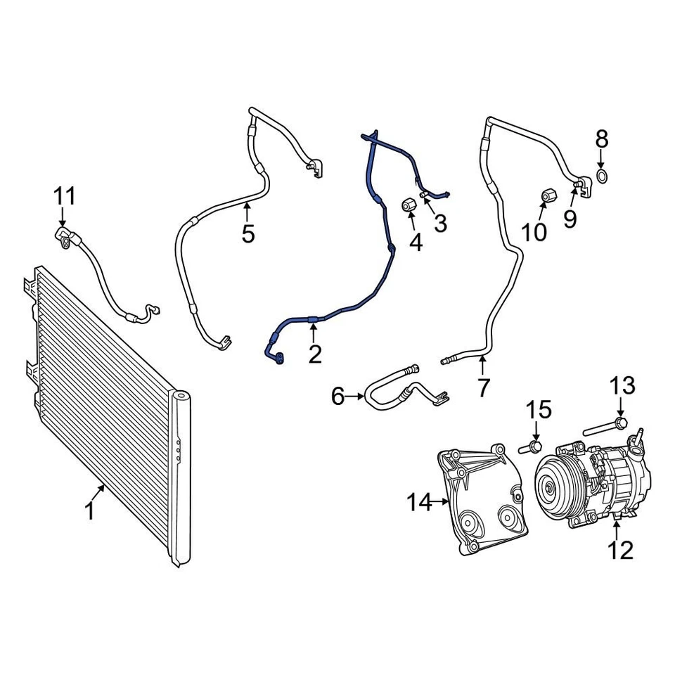 For Ram ProMaster 1500 2014-2024 Ram 68157080AF A/C Refrigerant Liquid Hose - Imagem 1 de 1