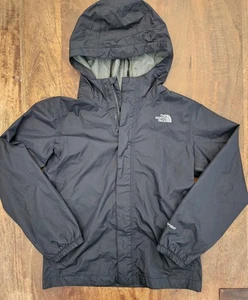 The North Face Jacket Boys Black L HyVent Hoodie Rain Outdoor Hiking Camping - Picture 1 of 7