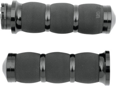 Avon Black 1" Cushion Cable Handlebar Hand Grips 1980-2022 Harley Davidson - Image 1 of 2