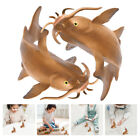  2 Pcs Pvc Simulated Catfish Child Tabletop Decor Sea Animal Toys