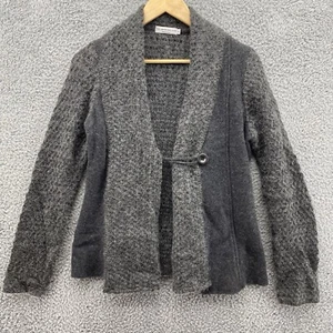 St. Ambecco Womens Sz S One Button Cardigan Sweater Gray Long Sleeve Wool Italy - Picture 1 of 7