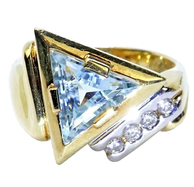Ring Gold Aquamarin 2,50ct. Diamant 0,12 585/14K Gr. 55/17,5mm änderbar 10gr - Bild 1 von 4