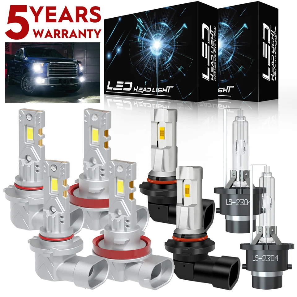 For Acura MDX 2007-2013 8X Front LED HID Headlights Hi Lo DRL Fog Light bulb M11 - Image 1 of 4