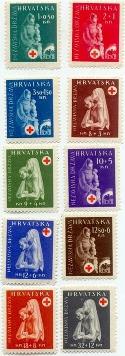 Croatia Scott #B42-B51 Semi-Postal MNH 1943 Topic Nursing , Red Cross - Image 1 of 1