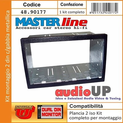 Cage Metallic For Car Radio By Marca. Adapter Support Universal Two Iso - Image 1 of 2