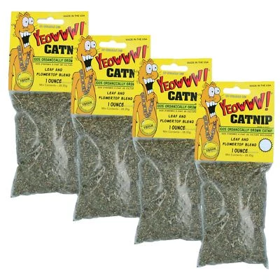 4PK Resealable Easy to Use 100% Organic Catnip Cat Nip Cat Supplies 1oz Bag - Image 1 of 3