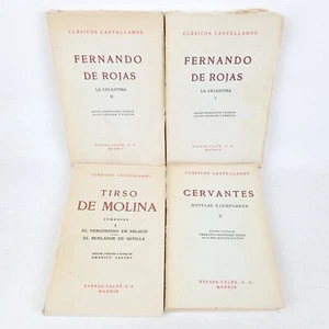 4 Vintage Clásicos Castellanos PPB Cervantes, Fernando de Rojas, Tirso De Molina - Picture 1 of 19