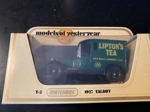 Matchbox MOY Y3 1927 Talbot Lipton’ Tea England Lesney Vintage 78 in Box - Picture 1 of 1