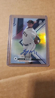 LOGAN WEBB 2019 BOWMAN PLATINUM TOP PROSPECT ROOKIE AUTO WORTH $40 - Image 1 of 2
