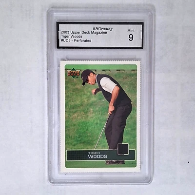 2003 Upper Deck Magazine - Tiger WOODS -Graded  Card # UD 5  - RHGrading 9 Mint - Image 1 of 4