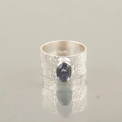 Iolite Gemstone 925 Sterling Silver Ring Handmade Jewelry Ring For Gift - Image 1 of 3
