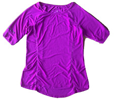 Tangerine Purple Athletic Shirt Work Out Blouse Top Polyester Women Medium