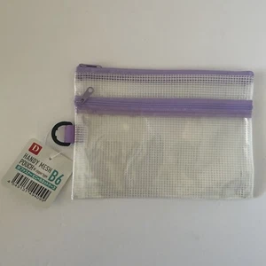 Práctica bolsa de malla Daiso Japón B6 con cremallera púrpura - Imagen 1 de 2