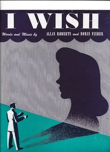 Vintage Sheet Music I WISH Great Graphics 1945 Womans Silhouette - Picture 1 of 2