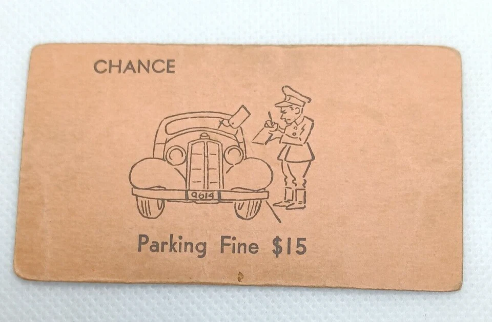 Tarjeta Monopoly 1935 de colección original rara oportunidad (estacionamiento bien} Foto 1 de 2