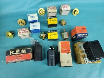 NOS NEW PARTS LOT THERMOSTAT SENDING UNIT COIL REGULATOR DELCO NAPA 60'S 70'S - Image 1 of 4