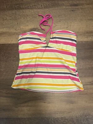 Terno de banho BONGO regata feminina grande regata com tiras de espaguete listras - Imagem 1 de 4