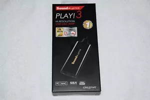 Creative Sound Blaster Play 3 Hi-Res USB DAC AMP Audio Adapter SB1730 For PC MAC - Picture 1 of 6