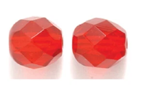 Preciosa echte traditionelle tschechische runde facettierte transparente Perlen, Rubin, 8 mm - Bild 1 von 4