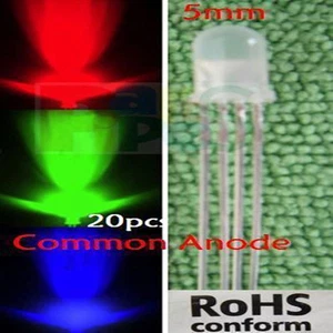50Pcs LED RGB common cathode 4-PINS F5 5MM Super Bright Bulb Lamp 3V-12V CL4P - Picture 1 of 2