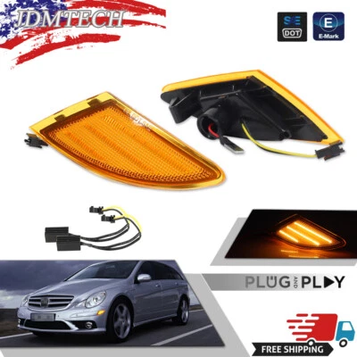 Front Side Fender Amber LED Marker Lights For 2006-10 Mercedes Benz W251 R-Class - Image 1 of 4