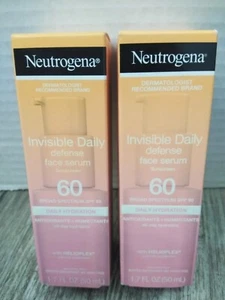 Neutrogena unsichtbares Gesichtsserum tägliche Feuchtigkeit 1,7 Unzen LSF 60 (2ER-PACK-PAKET) 03/26 - Bild 1 von 2