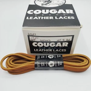 72" 1/8 COUGAR Leder SCHNÜRSENKEL PAAR 28t hellbraun lange Schnürsenkel Schnüre Stiefel Spitze neu aus altem Lagerbestand - Bild 1 von 9