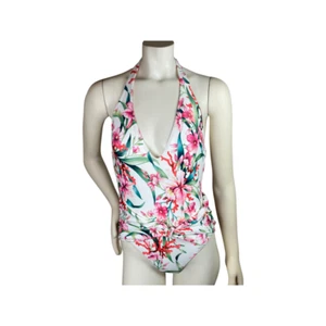 Traje de baño Carmen Marc Valvo para mujer multicolor floral halter de una pieza talla 8 nuevo con etiquetas - Imagen 1 de 16