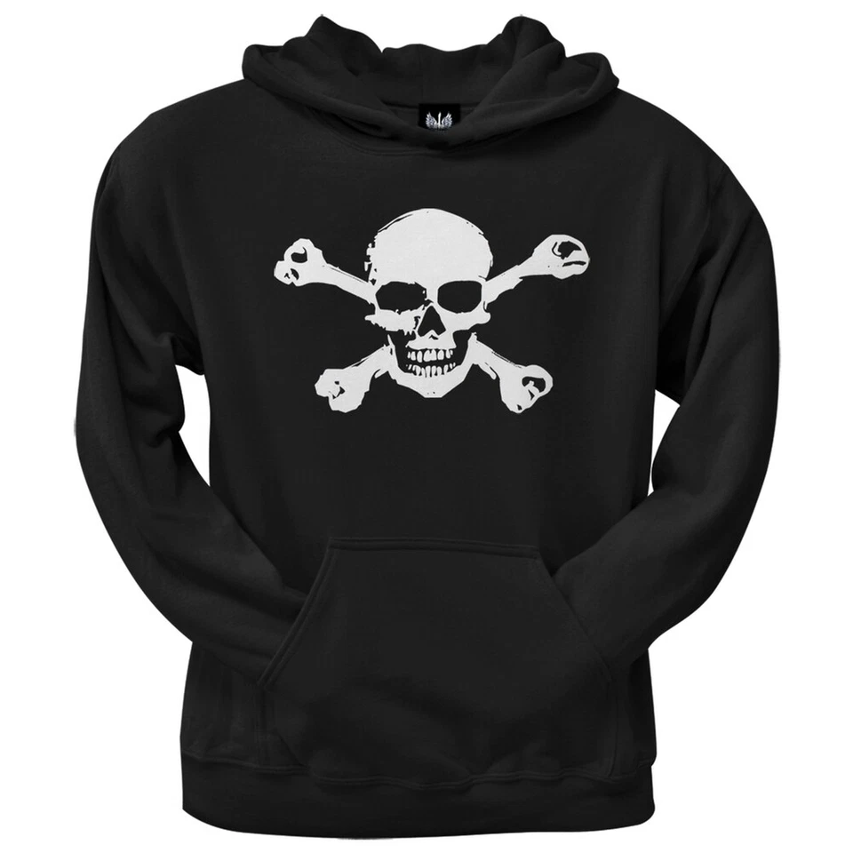 Sudadera con capucha negra Skull & Crossbones para adulto Foto 1 de 1