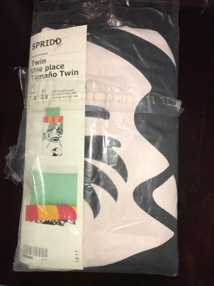 Juego de Edredón Spridd IKEA TWIN 100% Algodón - Blanco Verde Negro Naranja Diseño Pez NUEVO Foto 1 de 1