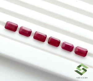 6x4 mm Natürlicher Rubin Achteck Schnitt Lot 06 Stck. 3,82 CTS Mosambik Lose Edelsteine - Bild 1 von 7