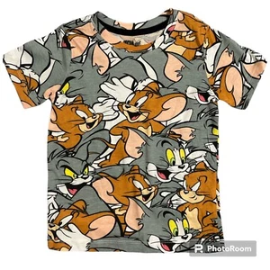 Tom & Jerry Toddler T-Shirt Size 4T Funny Cartoon Graphic Tee All Over Print - Picture 1 of 3