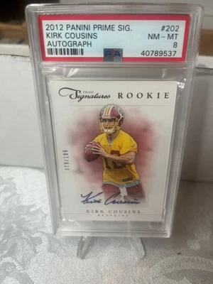 2012 Prime Signautres Kirk Cousins Auto RC Card #d /199 PSA 8 - Image 1 of 2